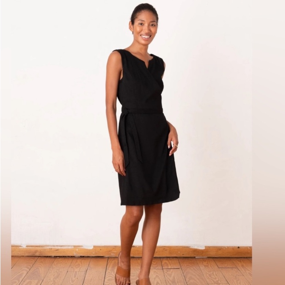 ADAY black wind wind down wrap dress, medium